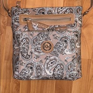 NWT Kim Rogers Saffiano Paisley Crossbody